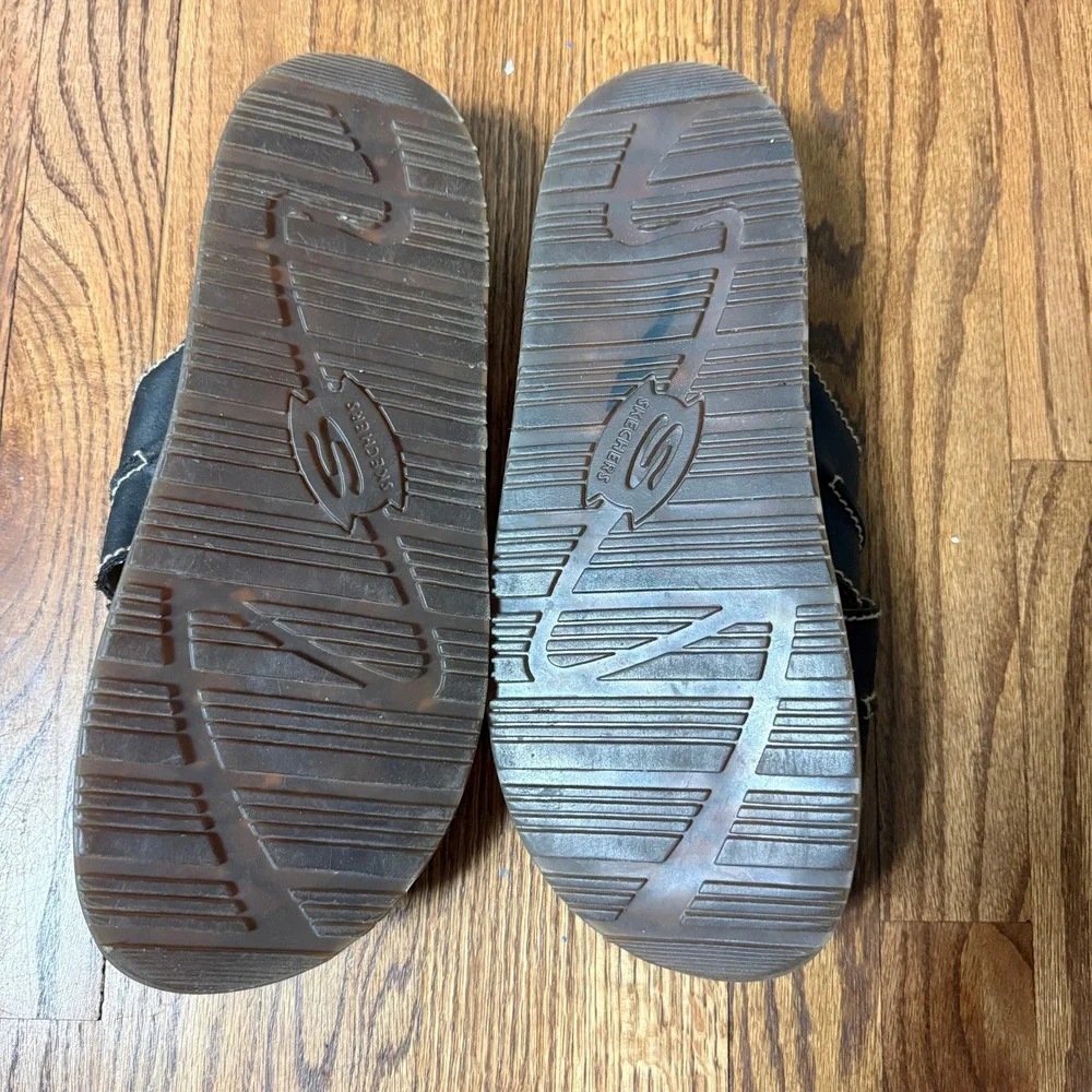 Skechers USA Vintage Mens 13 Grunge Y2K Chunky Leather Cross Strap Slide Sandals